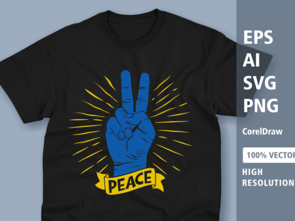 Classic peace fingers symbol with vintage style free vector – graphic t shirt, no war in ukraine support american ukrainian flag svg, support ukrainians flag svg, vintage ukraine ukrainian flag
