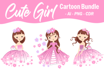 Cute Girl Cartoon Bundle 100% Vector – Ready to Print