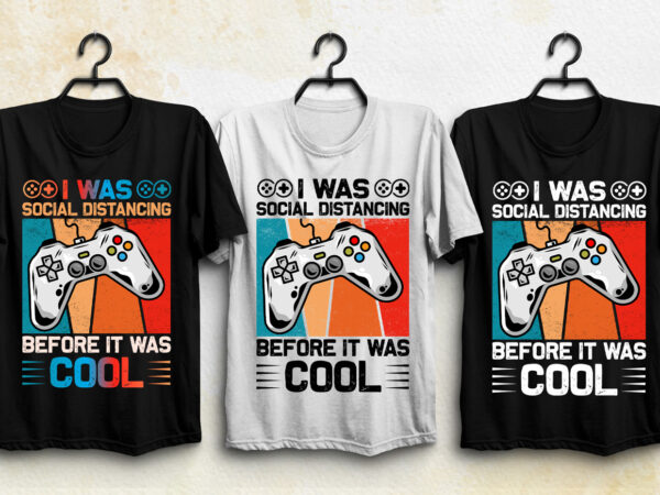 Gamer gaming social distancing t-shirt design