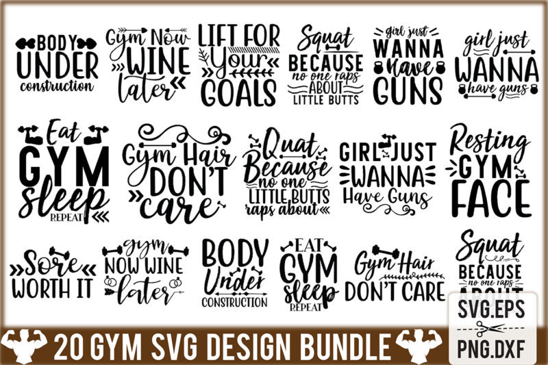 Gym SVG Design Bundle