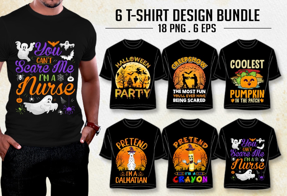 Halloween T-Shirt Design Bundle - Buy t-shirt designs, halloween t shirt  design roblox 