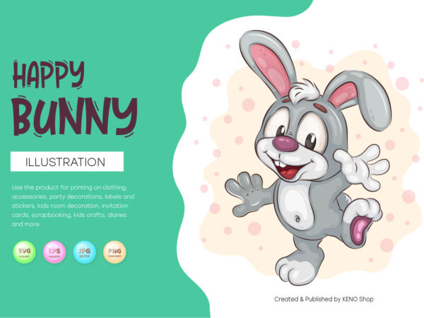 Happy easter bunny. t-shirt, png, svg.