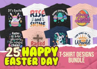 Happy Easter day t-shirt designs bundle, Cute Easter day vector, Easter day greetings