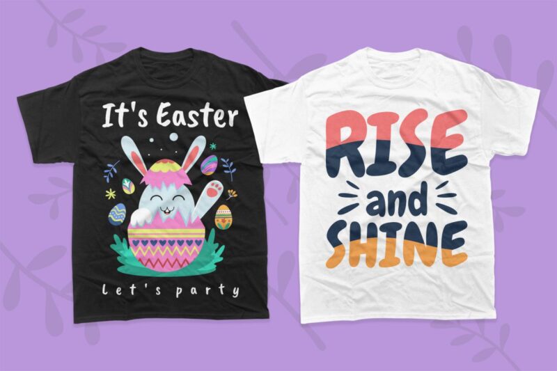 Happy Easter day t-shirt designs bundle, Cute Easter day vector, Easter day greetings