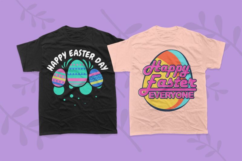 Happy Easter day t-shirt designs bundle, Cute Easter day vector, Easter day greetings