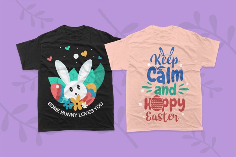 Happy Easter day t-shirt designs bundle, Cute Easter day vector, Easter day greetings