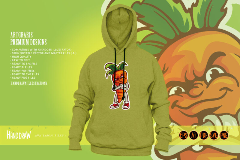 Vegetarian smile carrot logo mascot