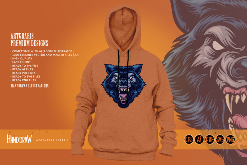 Wild wolf esport logo mascot