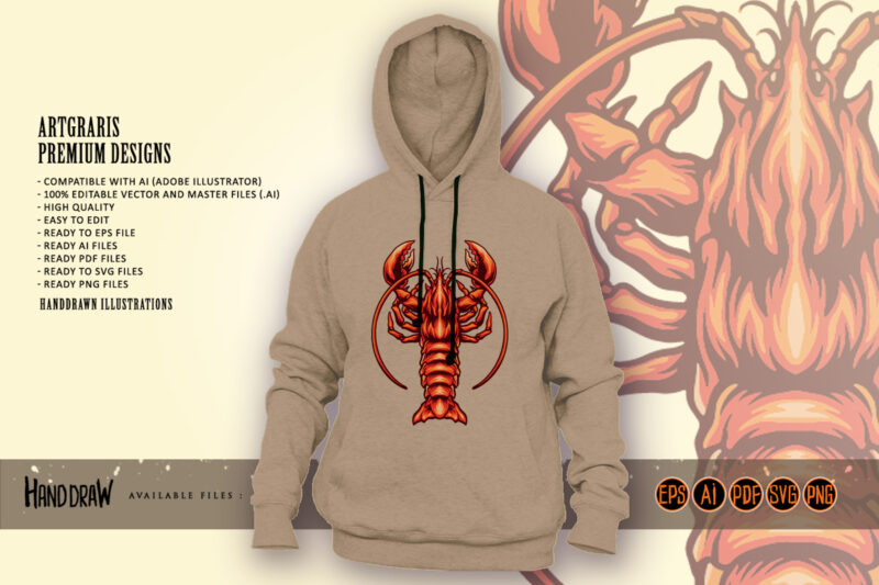 Shrimp Lobster seafood logo mascot