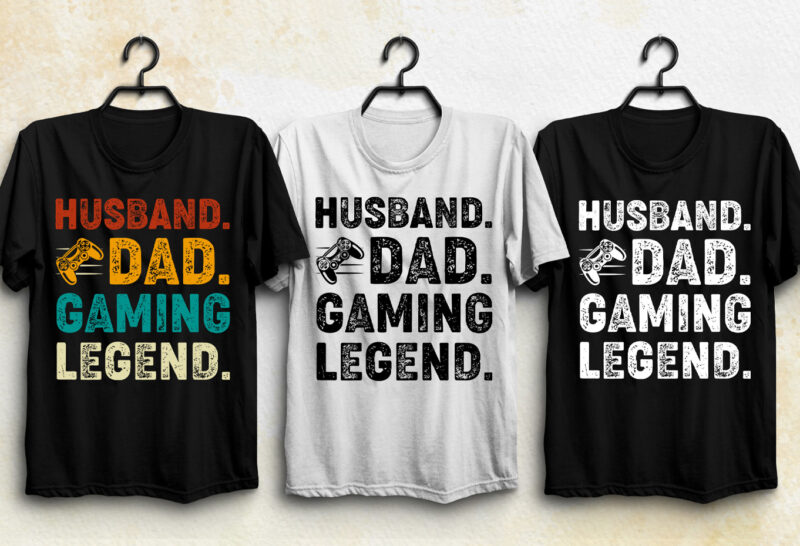 Husband Dad Gaming Legend T-Shirt Design