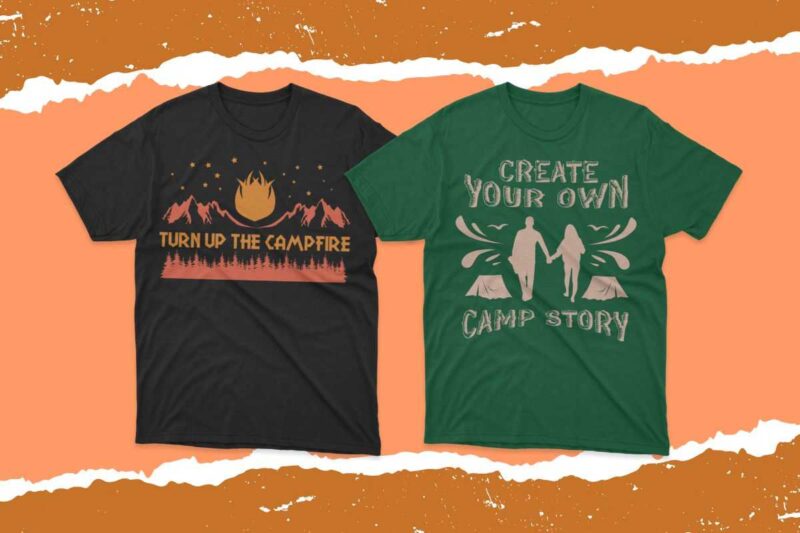 husband and wife camping t shirt designs