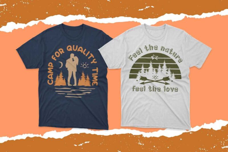 husband and wife camping t shirt designs