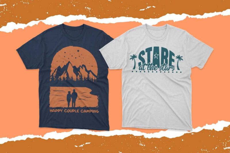 husband and wife camping t shirt designs