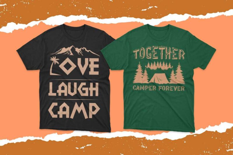 husband and wife camping t shirt designs