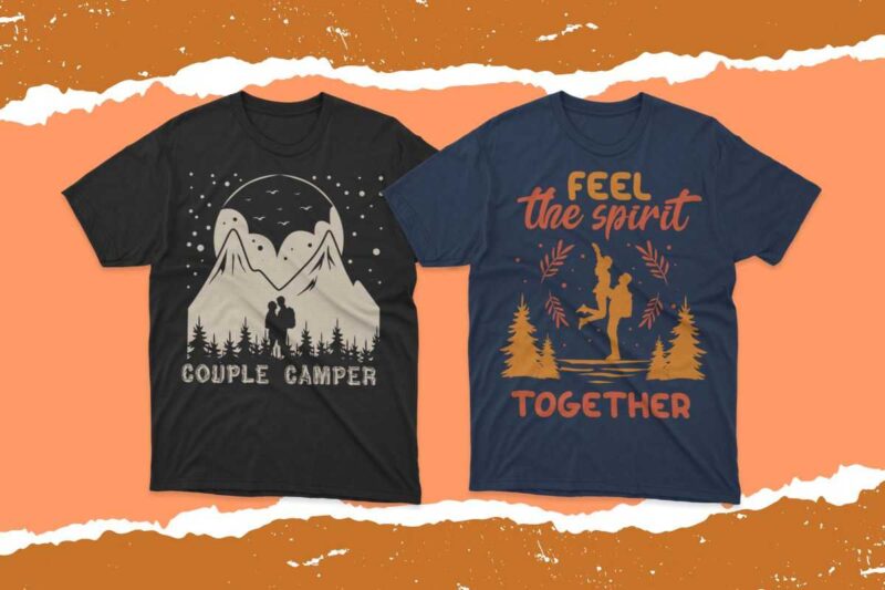 husband and wife camping t shirt designs