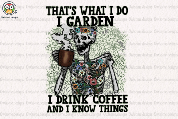 Garden and drink coffee t-shirt design
