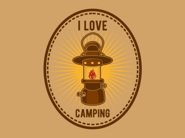 I love camping cartoon t shirt design for sale