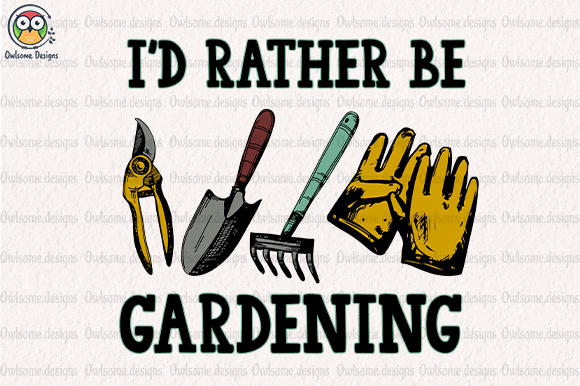 I’d rather gardening t-shirt design
