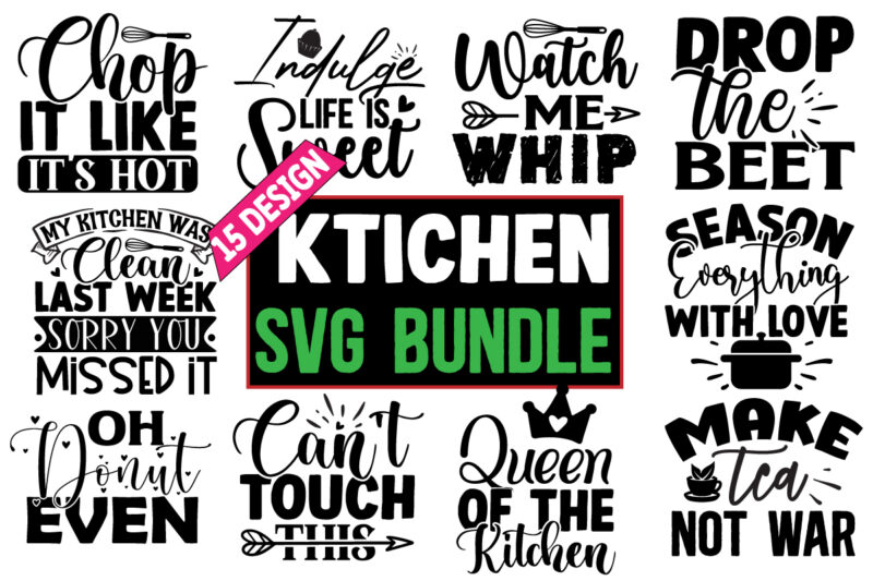 Kitchen SVG T shirt Design Bundle