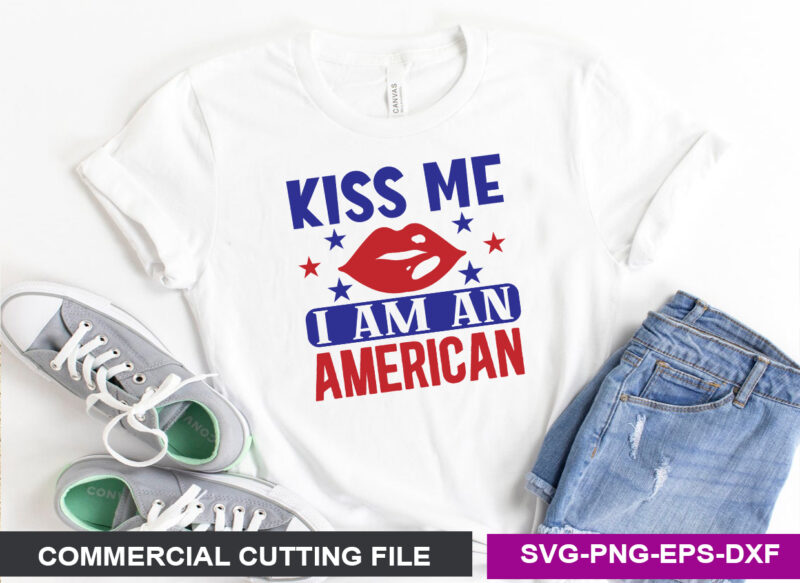 Kiss me, I am an American SVG