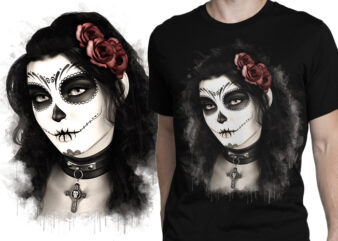 La Catrina v3 t shirt vector graphic