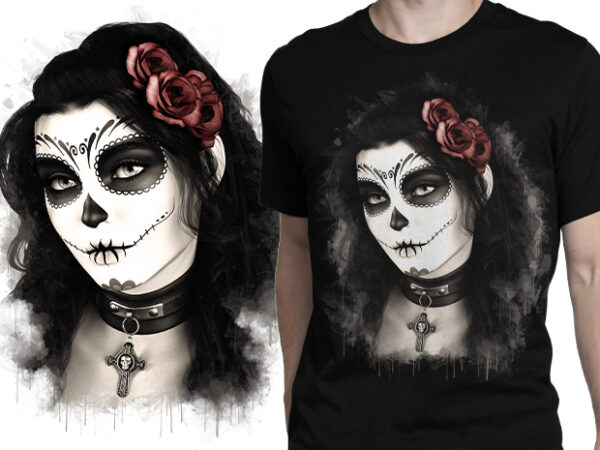 La catrina v3 t shirt vector graphic