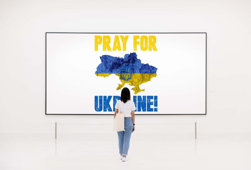 Pray For Ukraine Land Tshirt Design