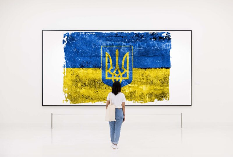 Vintage Ukraine Flag Tshirt Design