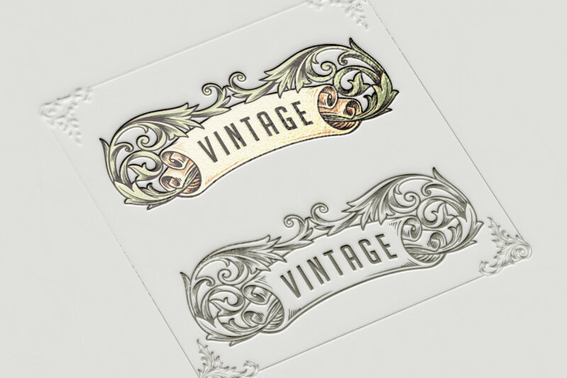 Luxury vintage ornament logo design