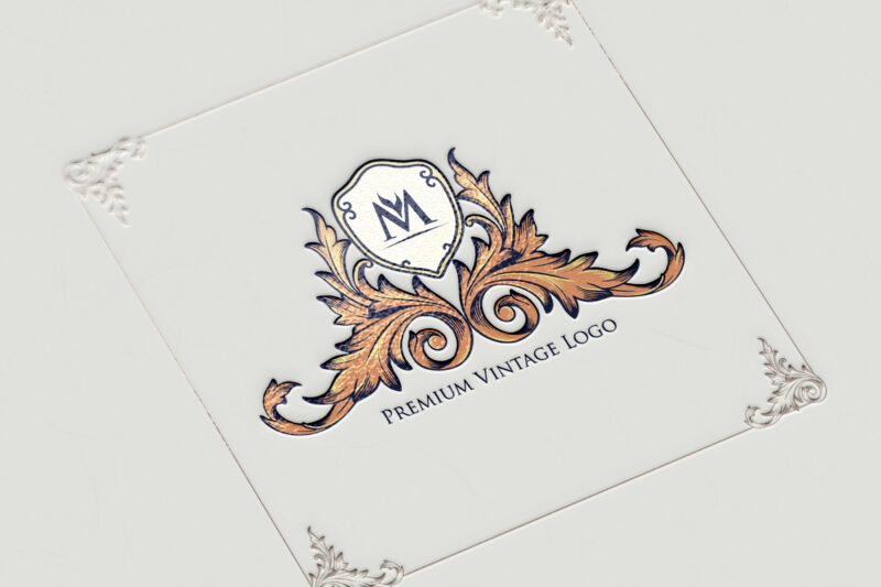 Premium vintage logo flourish ornate