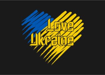 Love Ukraine, Peace, No War, Ukraine Flag Design Vector