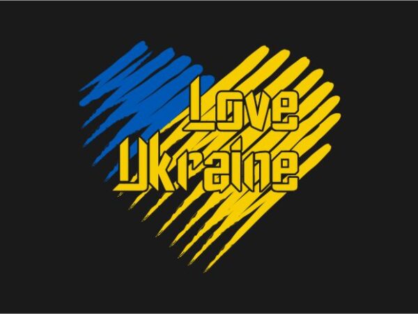Love ukraine, peace, no war, ukraine flag design vector