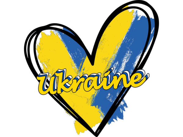Ukraine heart ukraine flag tshirt design