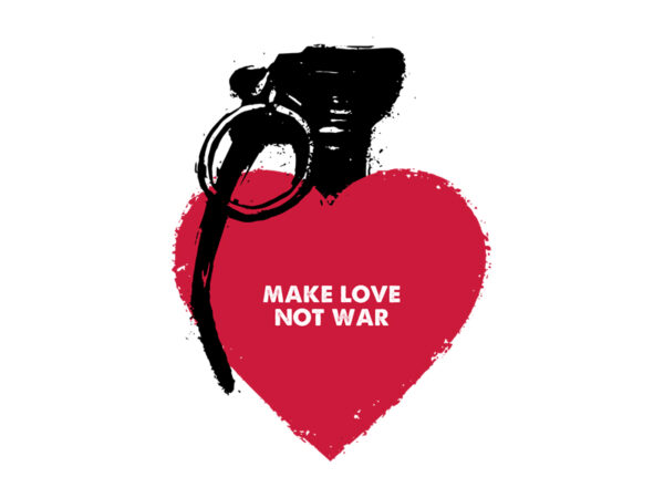 Make love not war t shirt designs for sale
