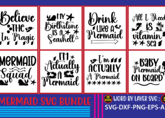 Mermaid svg vector for t-shirt bundle,birthday birthday girl svg commercial use cricut cricut and silhouette cut files cut file cute mermaid dxf girl give me vitamin sea svg instant download