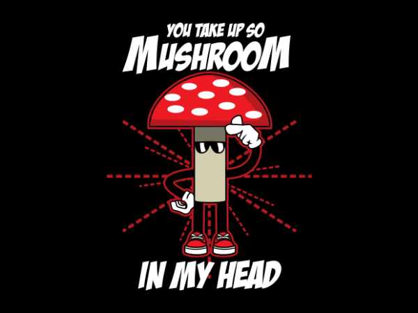 Mushroom cartoon t shirt designs for sale