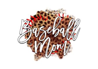 Leopard Baseball Mom Tshirt Design