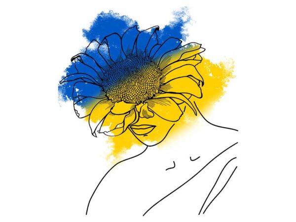 Ukraine girl with sunflower tshirt design