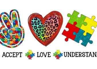 Accept Love Understand Autism Tshirt Design