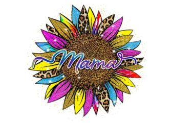 Leopard Sunflower Mama Tshirt Design