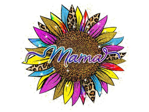 Leopard sunflower mama tshirt design