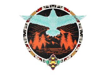 Retro Eagle And Wild Life Tshirt Design