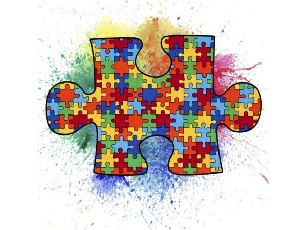 Big autism puzzle tshirt design