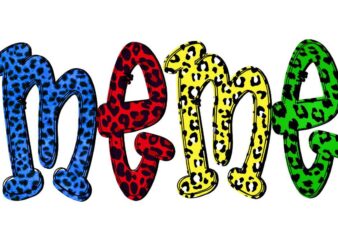 Colored Leopard Meme Tshirt Design