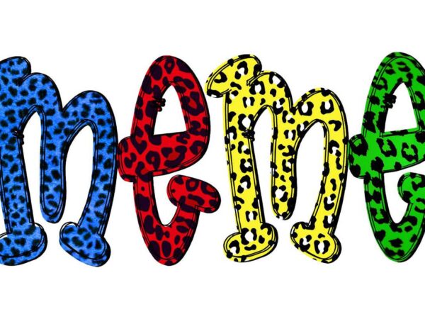 Colored leopard meme tshirt design