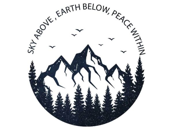 Sky above earth below peace within tshirt design