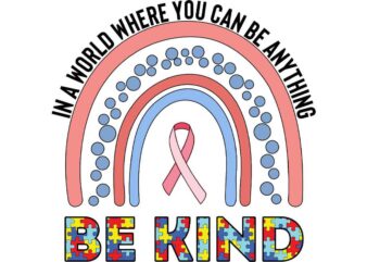 Autism Be Kind Rainbow Tshirt Design