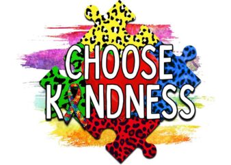 Choose Kindness Leopard Puzzle Tshirt Design