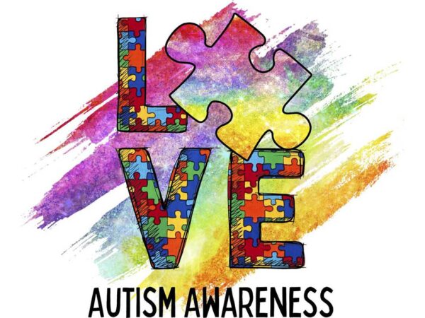 Love autism awareness tshirt design
