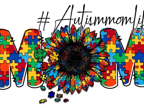 Autism mom life sunflower tshirt design